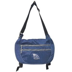 Travelon Dolphin Collection Navy Blue Messenger Shoulder Bag Nylon Roomy